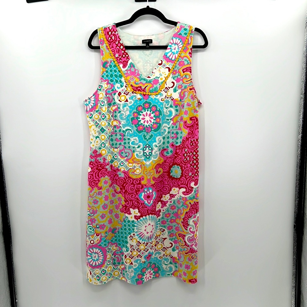 Talbots Colorful Floral Sleeveless Midi Dress